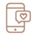 a phone with a heart and a chat bubble