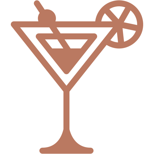 a glass with a drink and a slice of lemon