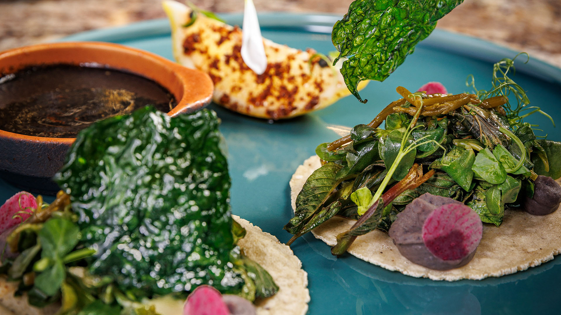 a plate of food on a table